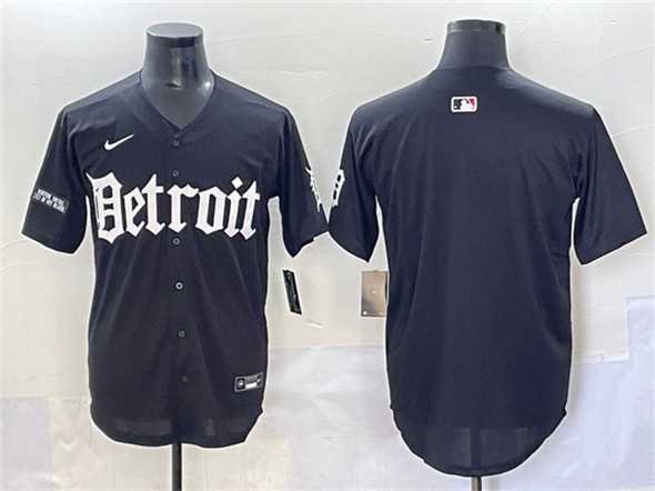 Men%27s Detroit Tigers Blank Black Motor Gothic Edition%27 Vapor Premier Limited Stitched Jersey->detroit tigers->MLB Jersey